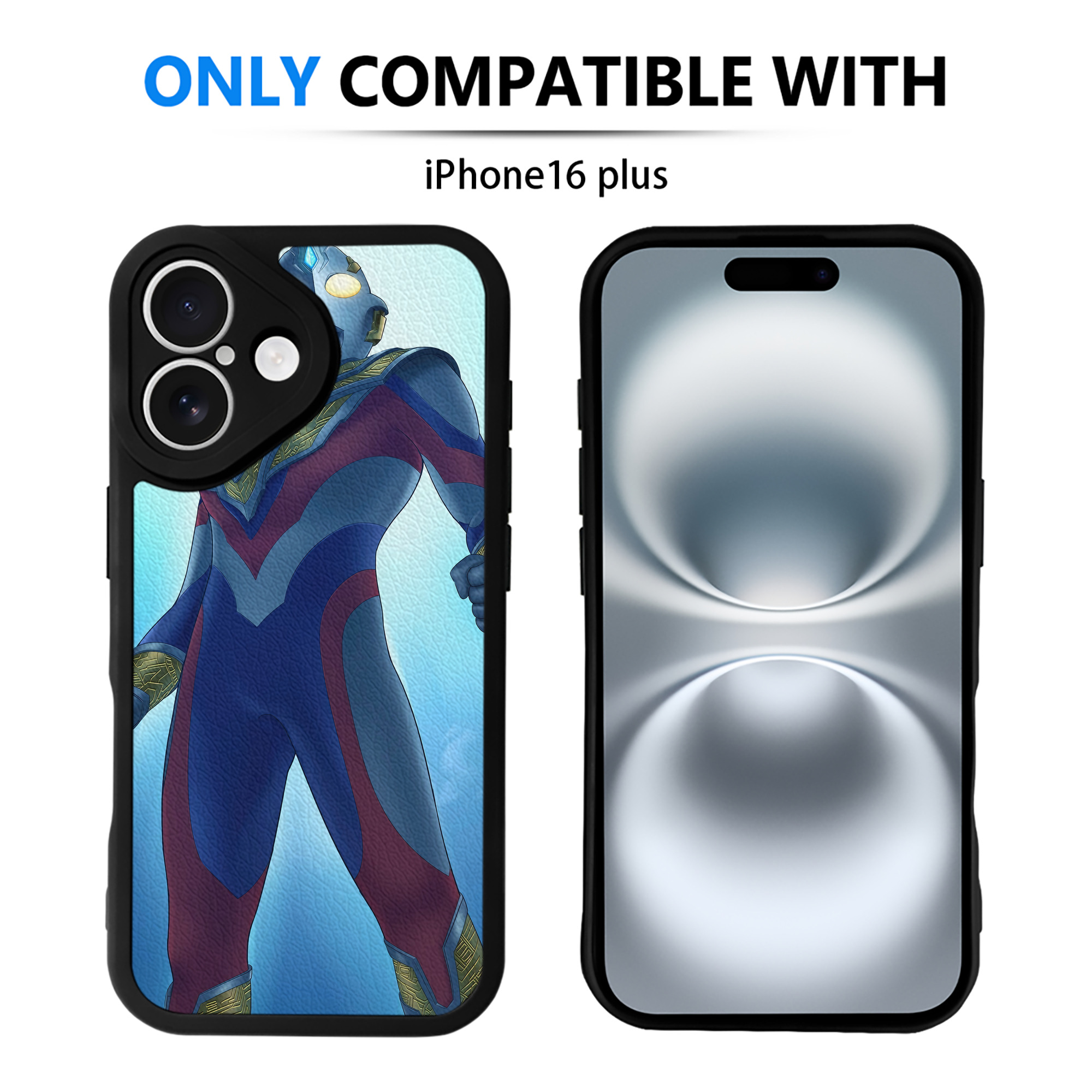 （画像用） ウルトラマン Ultraman 【iPhone 16シリーズ対応】シリコンスマホケース（レザー調） 材質：シリコン